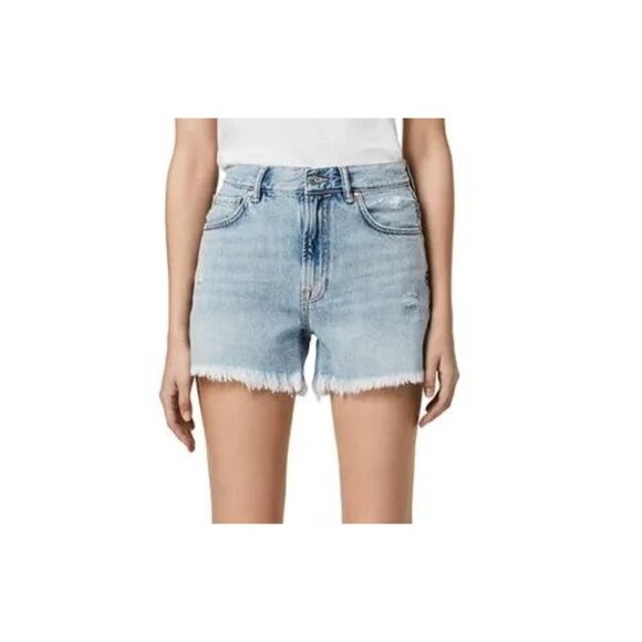 All saints Yanni Denim High Waist Cut-off Shorts Women's Plus Size 27 - Picture 2 of 12